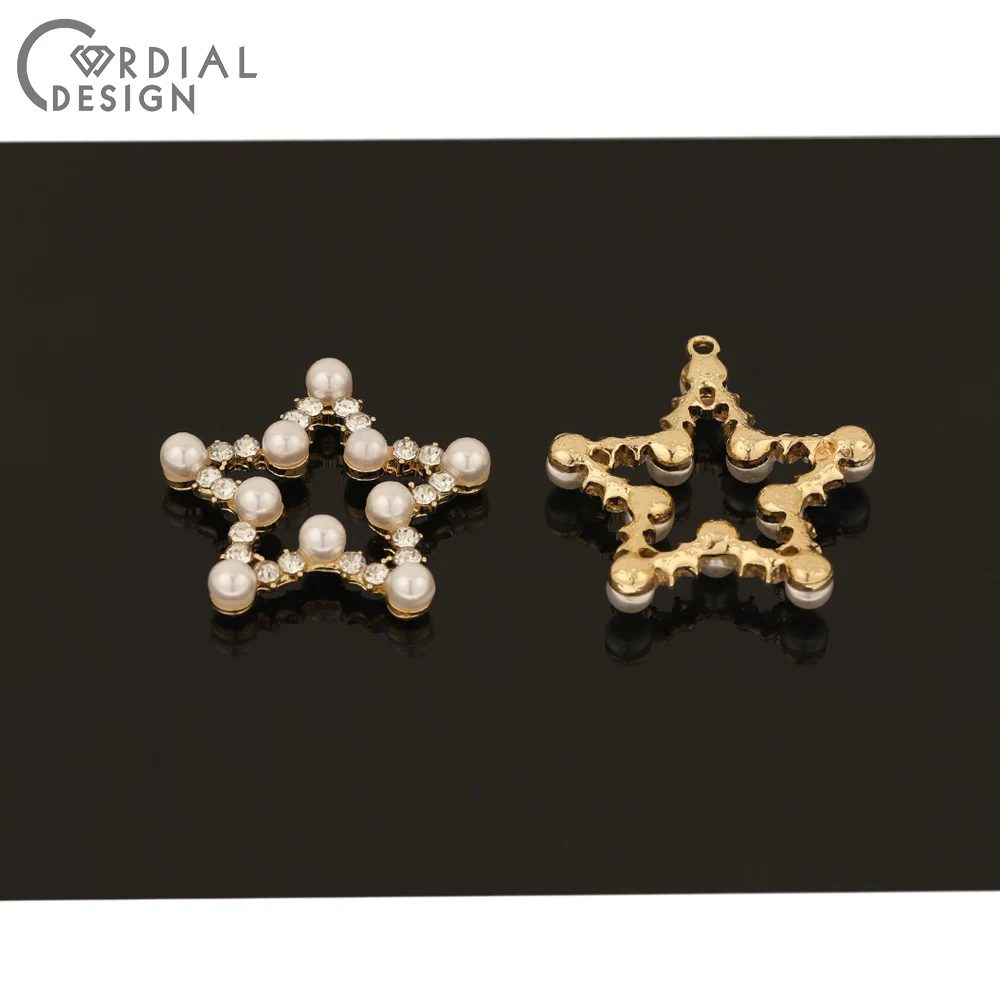 

Cordial Design 50Pcs 34*35MM Jewelry Accessories/Earring Findings/Pendant/Star Shape/Imitation Pearl/Hand Made/DIY Charms