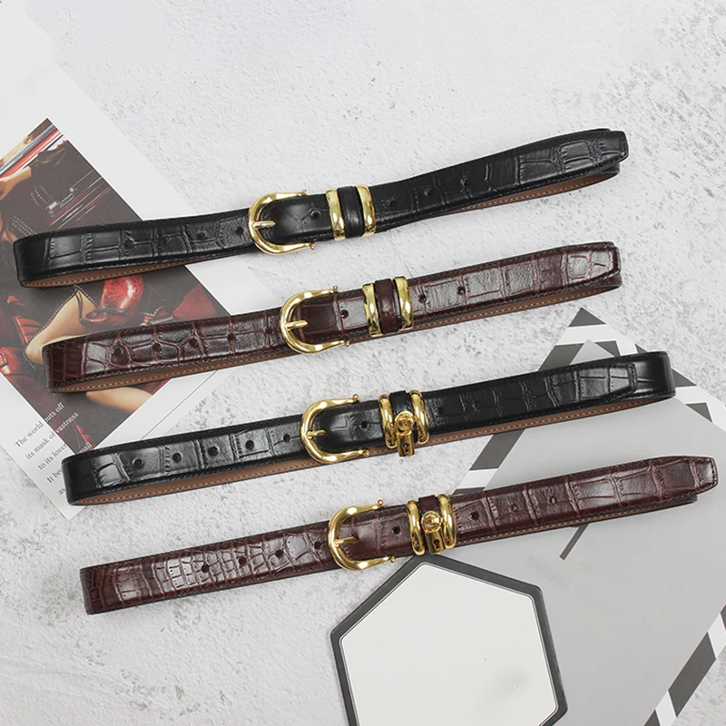 

Black Pu Leather Buckle Split Long Wide Belt Personality Women New Fashion Tide All-match Spring Autumn 2021 1DC844