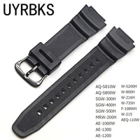 new silicone strap for casio ae 1000w aq s810w sgw 400h sgw 300h rubber watchband pin buckle strap watch wrist bracelet black