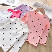 100 cotton girls t shirt long sleeve baby kids turtleneck casual shirt for children clothes bottoming girl tops