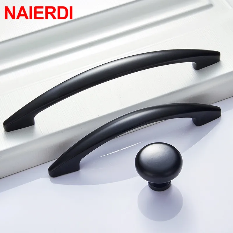 NAIERDI яркие хромированные ручки для кухонного шкафа сплошного ящика дверных