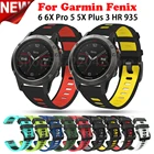Ремешок силиконовый для Garmin Fenix 5 5X Plus, браслет для часов Fenix 6 6X, быстрая замена, 22 мм 26 мм