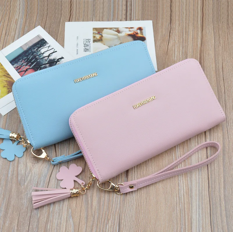

2019 Tassel Women Wallet New Fashion Cute Clover wallet High Capacity Card package Coin Purse luxurious Long Section Clutch