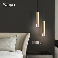 modern minimalist line led pendant lights hanging bedroom bedside modern living room lighting decor geometry light fixtures