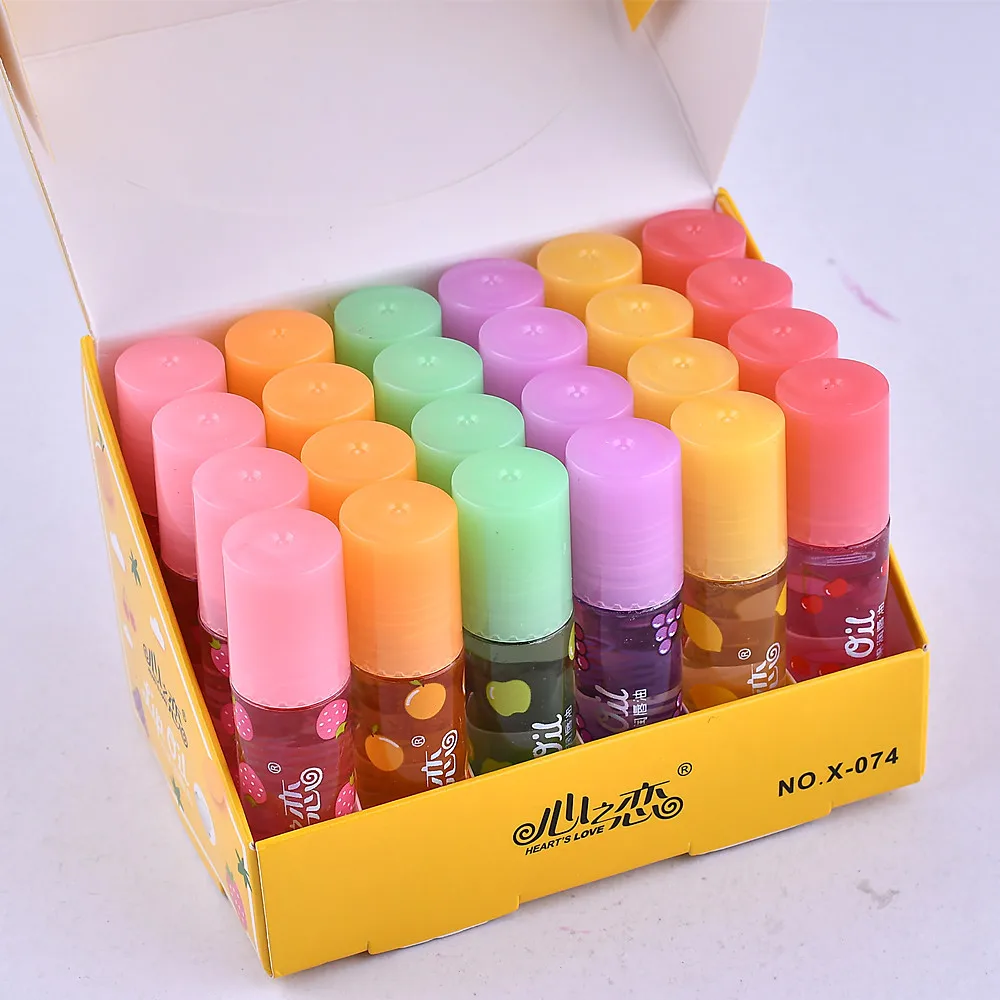 6 шт. увлажняющий фруктовый блеск для губ Цветочный прозрачный бесцветный Жидкий