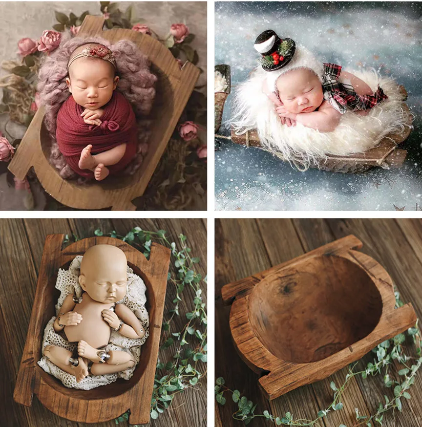 Newborn Photography Prop Photography Baby Props Photo Props Baby Studio Accessori Retro Wooden Boat  Newborn Shoot Accessori