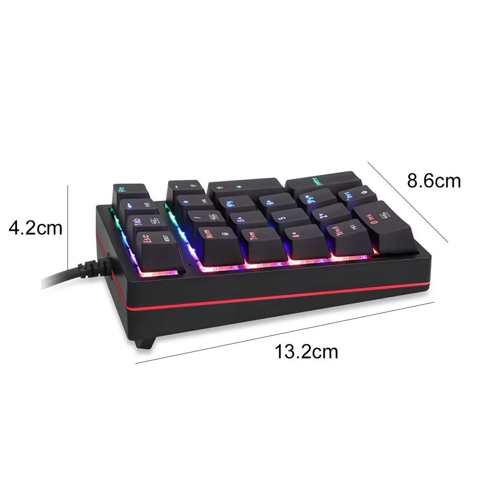 K24 USB Wired Mechanical Numeric Keypad 21 Keys Mini Numpad RGB Backlight Keyboard Extended Layout | Компьютеры и офис