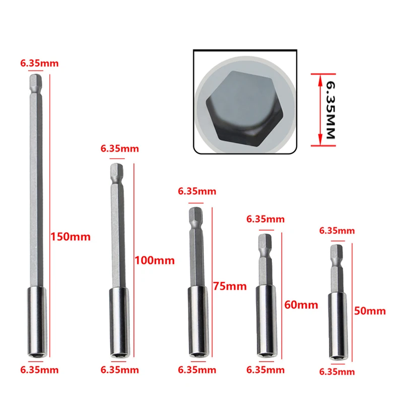 

Extensions Quick Change Extension Bit Set 1/4" Hex Rod Shank Long Handle Screwdriver Tip Holder Hand Tool