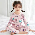 Пижама для мальчиков и девочек, осенне-зимняя хлопковая, с длинным рукавом, 2021