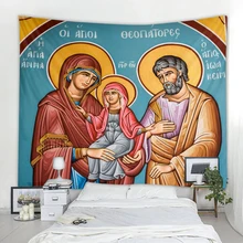 Peinture de Mona Lisa célèbre dans le monde, tapisserie décorative murale bohème hippie, tenture de chambre à coucher pour maison  (4)