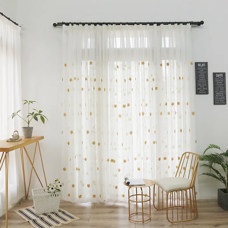 Синие занавески s розовая вышитая вуаль современные для окон гостиной тюлевые