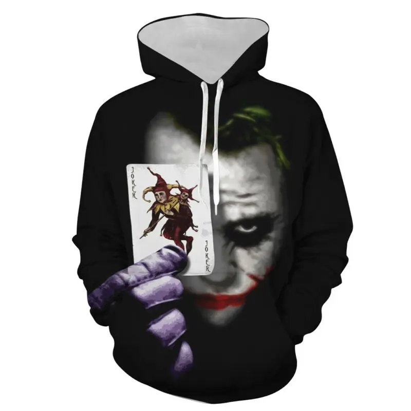 

Fashion Men Women 3D Printed Joker Pullover Hoodie Sweatshirt Hooded Coat Tops