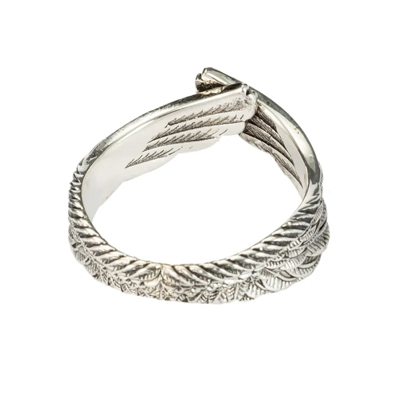 Винтажное регулируемое кольцо на палец с крыльями пера золотого и серебряного
