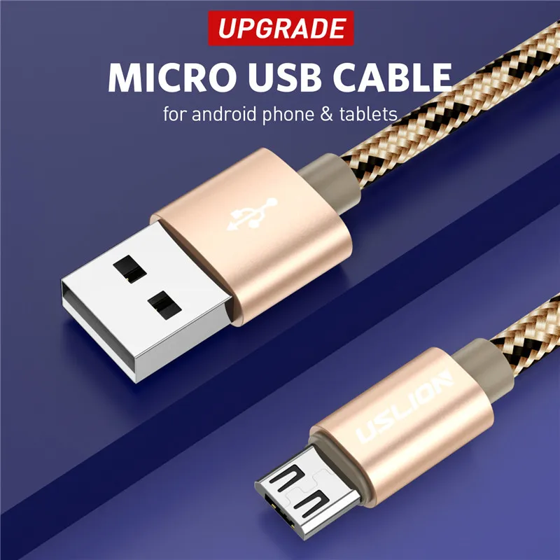 Кабель Micro USB USLION для xiaomi redmi note 5 pro 4x кабель быстрой зарядки и передачи данных