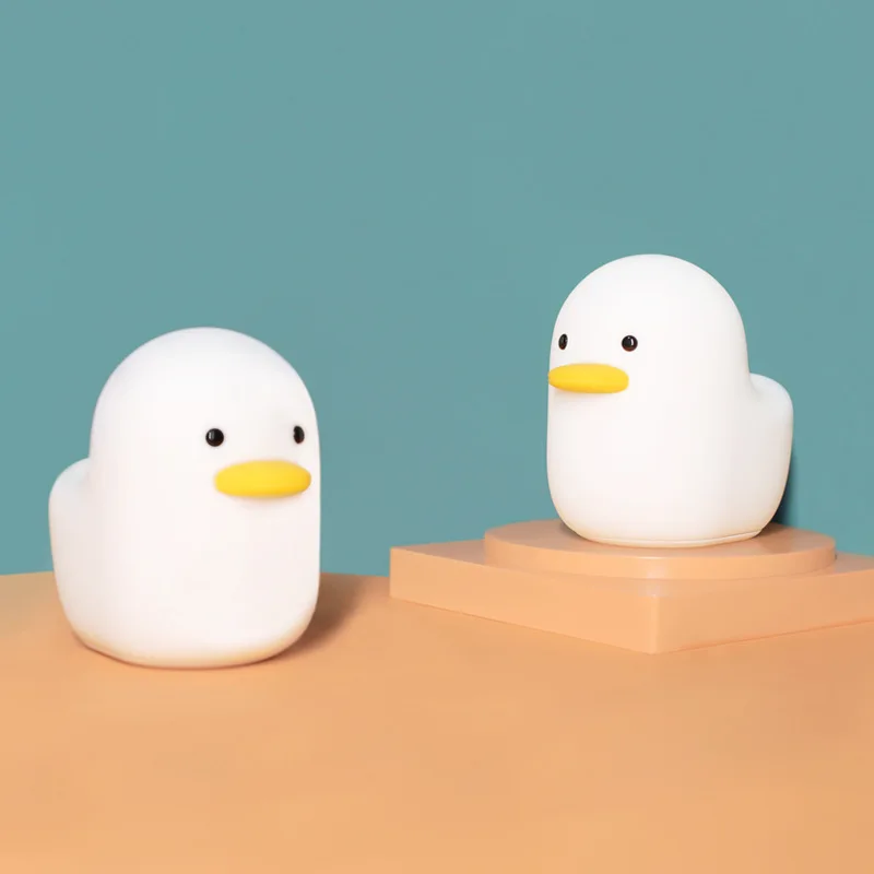 

LED Cute Night Light Silicone Soft Touch Sensor Animal Duck USB Night Lamp For Baby Children Kid Bedroom Decorative Gift Lamp