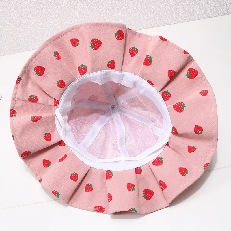

2020 New Spring Children Sun Hat Cotton Bucket Hats Summer Baby Boy Girl Lovely Foldable Sun Beach Caps Kids Sun Fisherman Hats