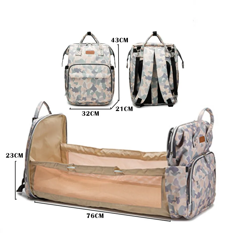 

Women's Diaper Mommy Stroller Nappy Large Waterproof Maternal Baby Changing Folding Bed Table Bag Maternity Backpack Baby