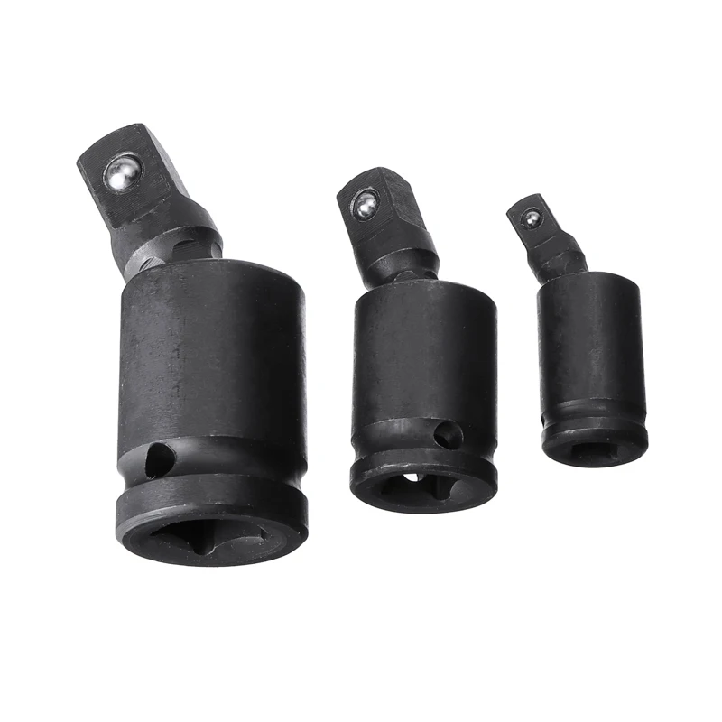 

3pcs Universal Impact Sockets Set 360 Degree Ratchet Wrench Sockets 1/4" 1/2" 3/8" Joint Drive Bendy Set Car Repair Tool