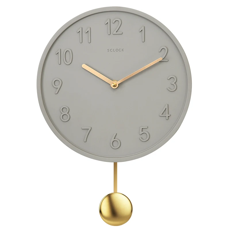 

3d Clock Wall Watch Cement Pendulum Clock Mute Swing Living Room Art Nordic Antique Creative Hanging Tables Oclock Decor SC044