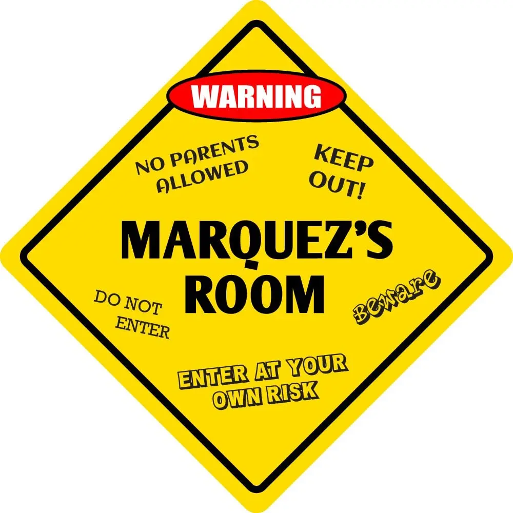 

StickerPirate Маркеса номер Забавный дверь детской комнаты Предупреждение опасности металл Новинка знак Алюминий