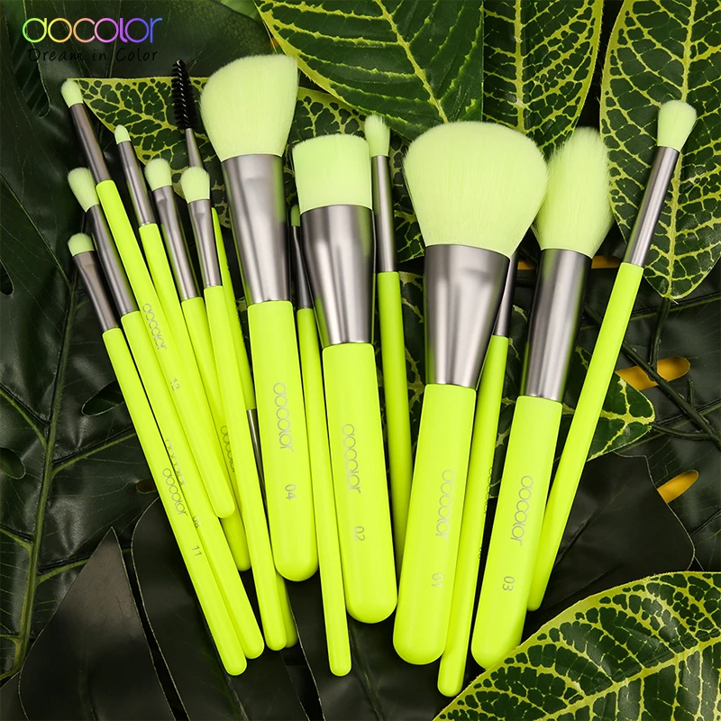 

10/15pc Neon Makeup Brushes Professional Powder Foundation eye Blending Contour Makeup Brushes Set Synthetic Hair Brush