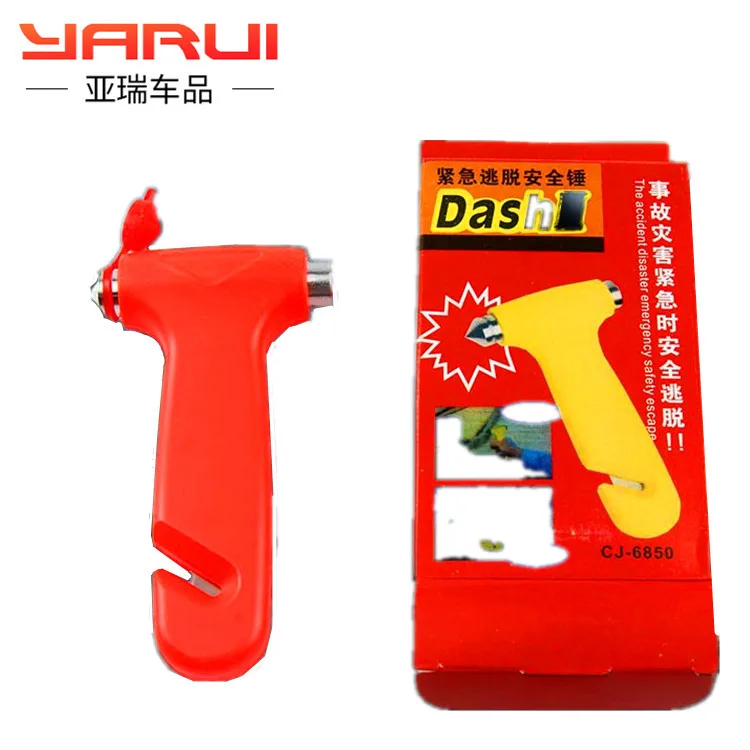 

Color Box packaging car safety hammer emergency escape cone life multifunctional two in all seat belt cutter