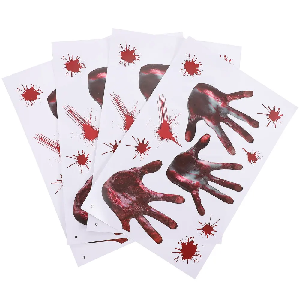 

4 Sheets Palm-designed Window Sticker Festival Stickers Electrostatic Stickers