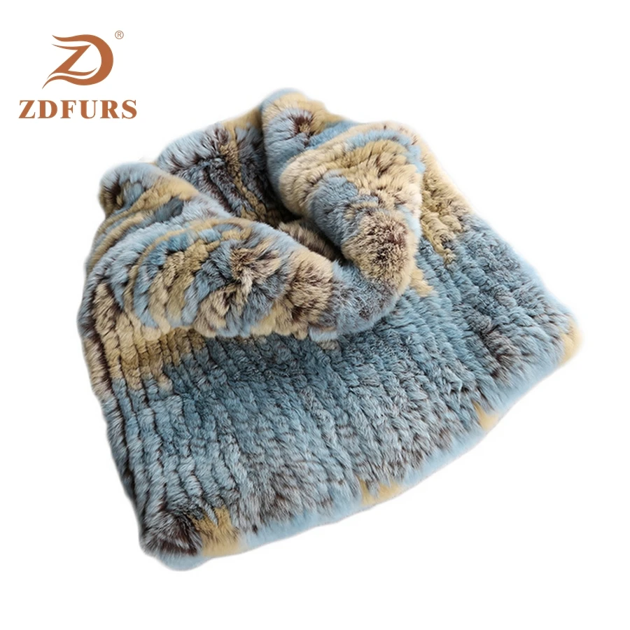 ZDFURS* Настоящий мех кролика вязаный эластичный Женский Зимний пуловер накидка на плечо леди Amice Мода Cappa Палантин Thurgs эластичный