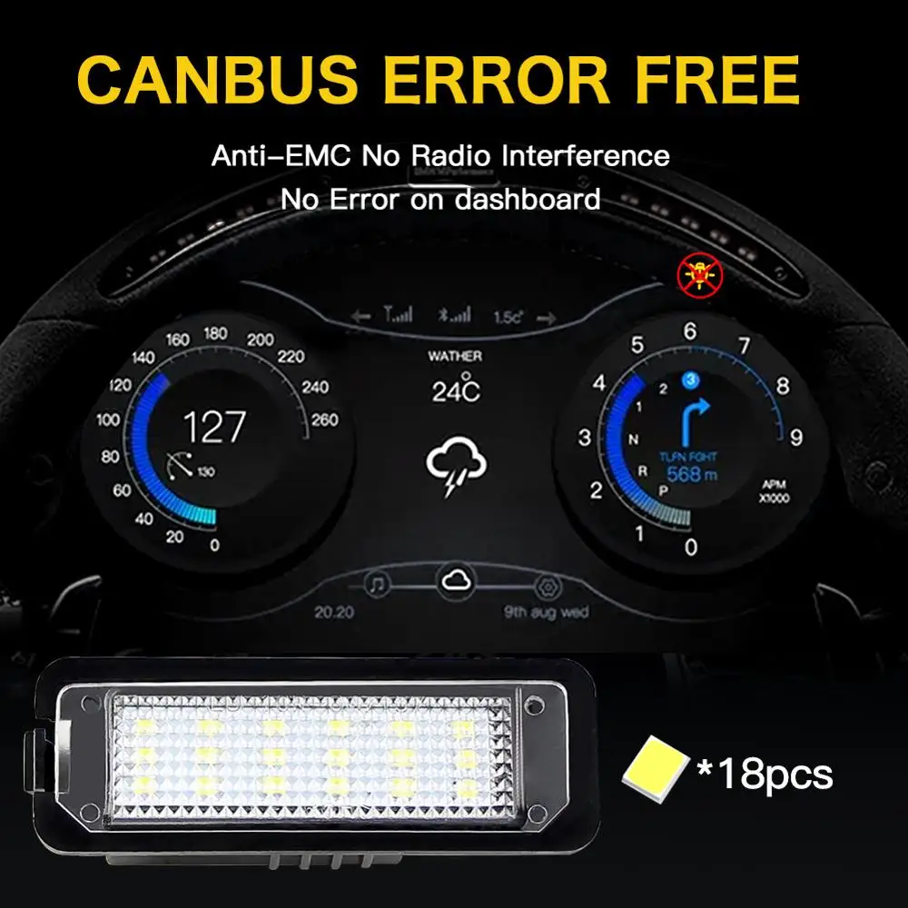 2x светодиодные номерной знак светильник комплект Canbus Error Free для MK5 GTI MK6 MK7 Golf 5 Glof 6 7