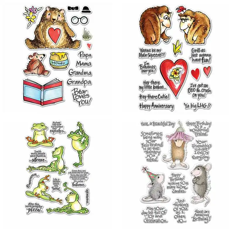 Медведь орангутан лягушка мышь смешанное предложение прозрачный силиконовый