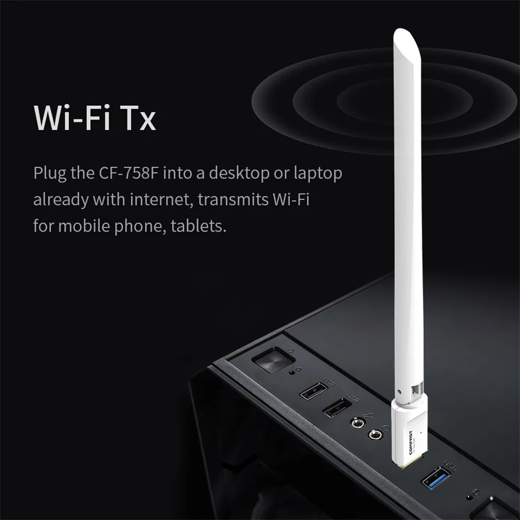 Router Wireless USBComfast WU758F 650Mbps 2.4G/5G USB WiFi Adapter Network Dongle Free Home Home-L1216 | Компьютеры и офис