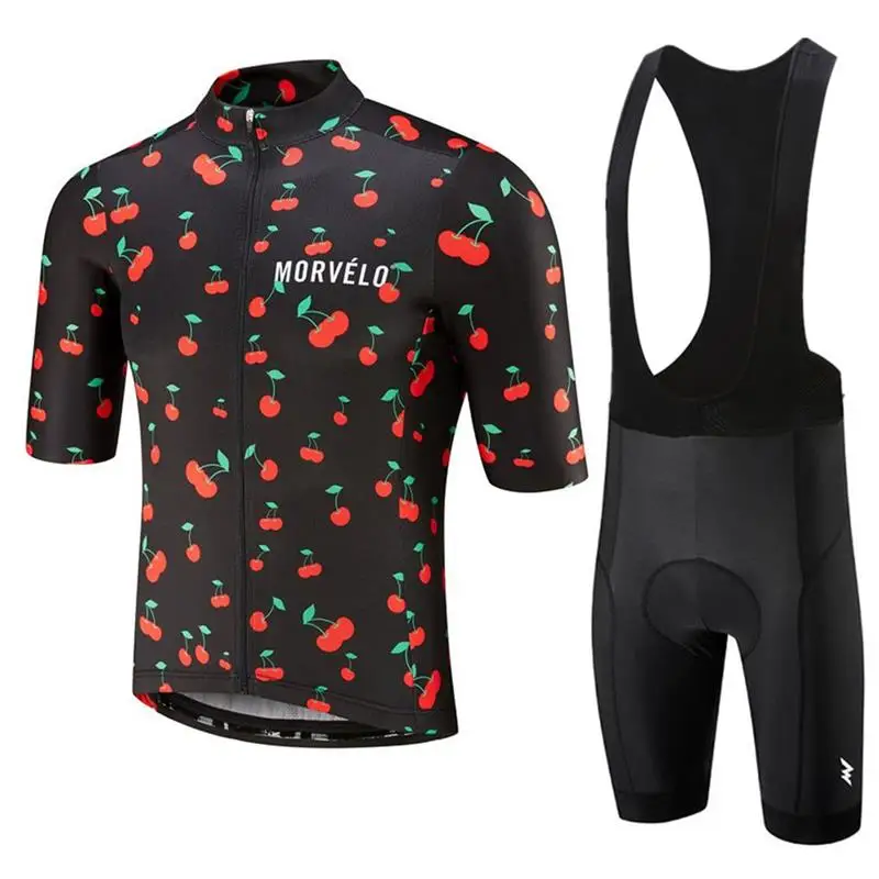 Morvelo дышащая летняя велосипедная майка с нагрудником и шортами, набор велосипедной спортивной одежды, одежда, рубашка, быстросохнущая гелевая Подушка 19d - Цвет: Bib Shorts suit