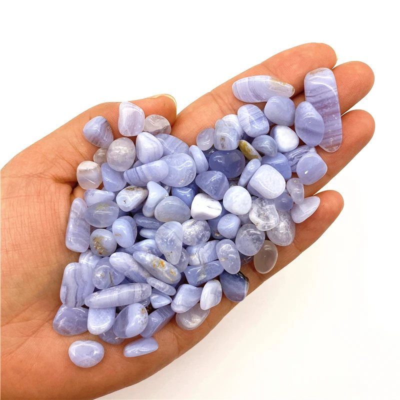 Красивые 50 г натуральные синие кружева агат синий халцедон гравий фиолетовый