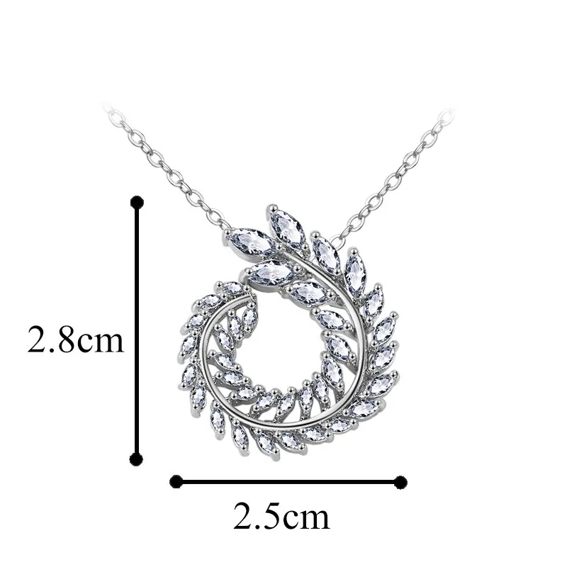White Pendant FEEHOW, модные серьги-гвоздики с белым кубическим цирконием и камнем в виде листьев для женщин, свадебные ювелирные изделия, заводская цена, FWEP455 - Окраска металла: White Pendant
