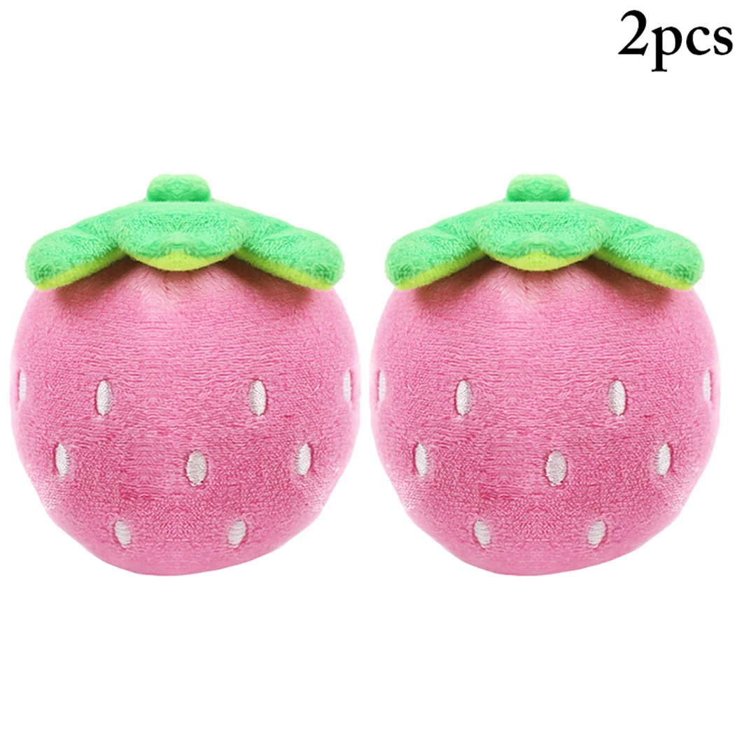 2pcs Plush Dog Toy Cat Interactive Fruit Animal Shape Bite Resistant Puppy Kitten Teething Squeaky Pet Chew | Дом и сад