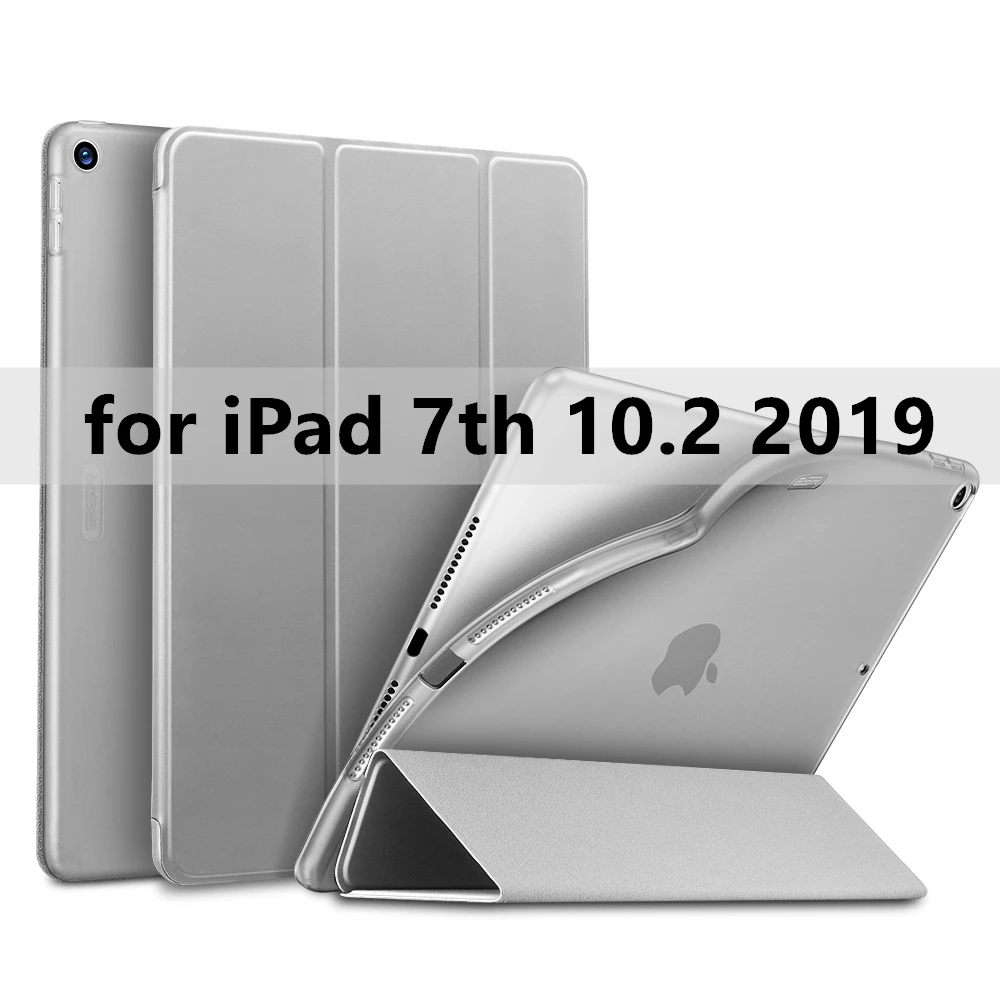 Grey 7th 2019 ESR чехол для iPad mini 5 Air 3 Air3 ультра тонкий кожаный резиновый, мягкий, из ТПУ чехол на магните для iPad 7 7th Gen 10,2 синий - Цвет: Grey 7th 2019