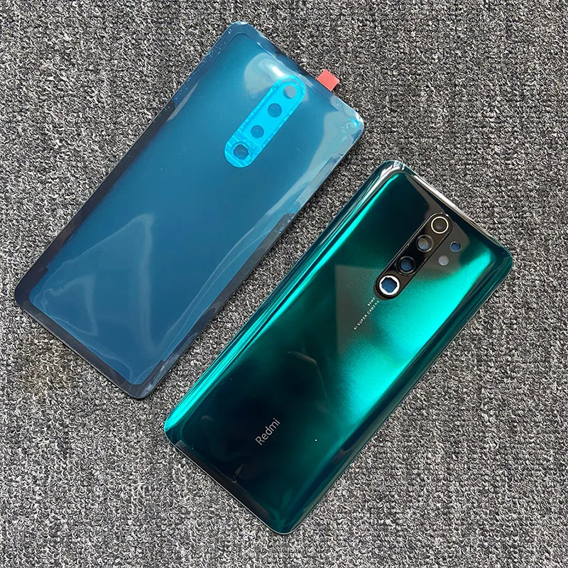6.53&quot 2019 For Xiaomi Redmi Note 8 Pro Battery Cover Back Glass Rear Door Housing Case Panel With Camera Lens Adhesive Sticker |