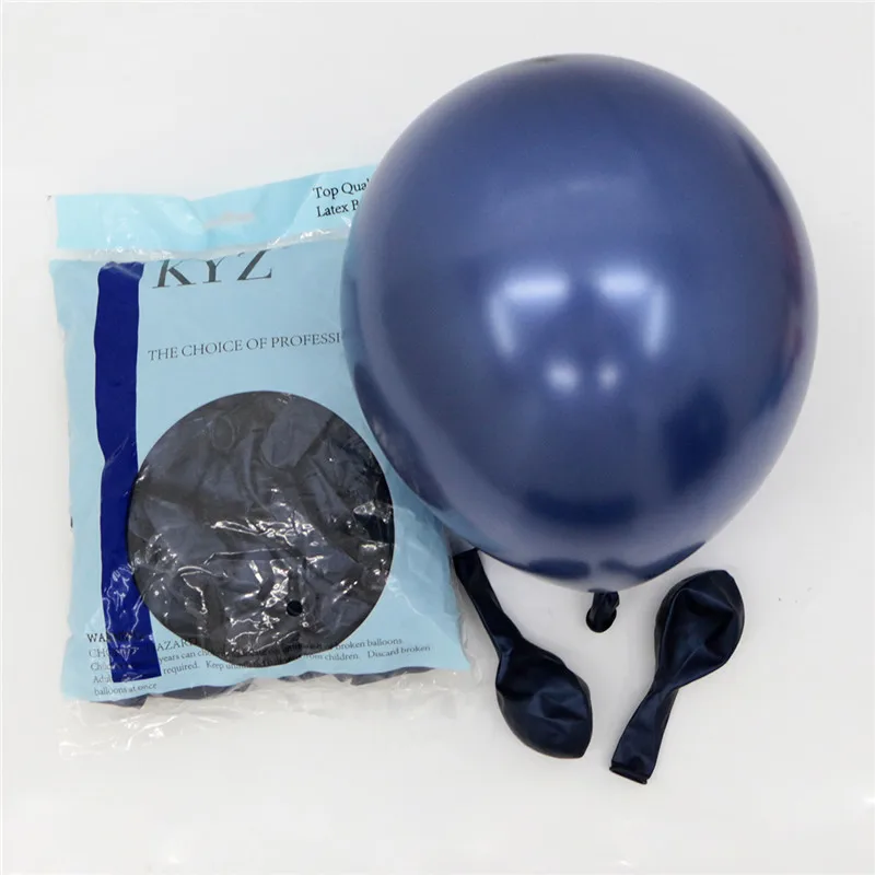 

10pcs 10inch Metallic luminous Blue Balloon Glossy Metallic Dark Blue Balloons Chrome Balloons Globos Wedding Party Decoration