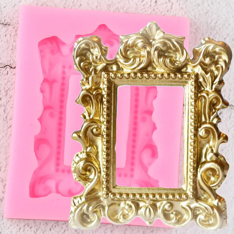 

DIY Frame Border Silicone Mold Scroll Relief Cupcake Topper Fondant Cake Decorating Tools Candy Clay Chocolate Gumpaste Moulds