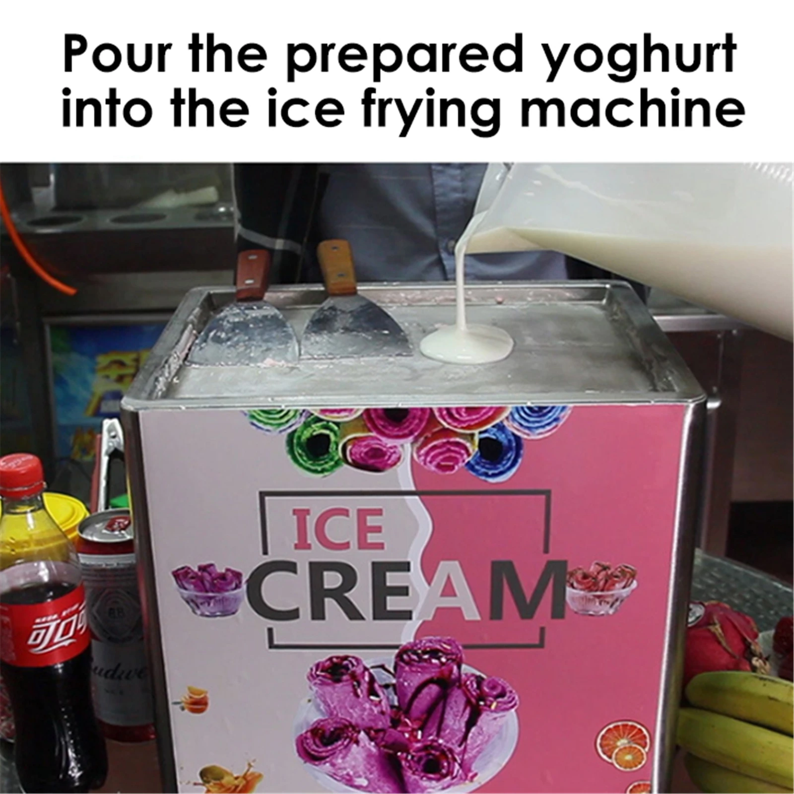 

Fried ice machine Fried Yogurt Roll Machine DIY Homemade Ice Cream Maker Frozen Yogurt Rectangle 110V/220V