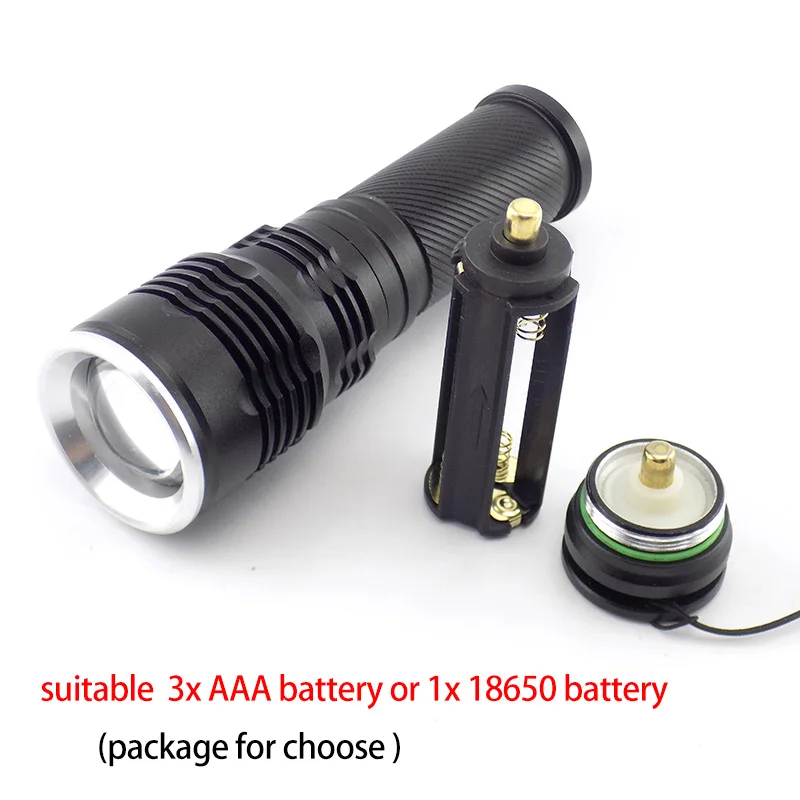 LED Tactical Flashlight Q5 T6 XM L2 High Power Lanterna zoom Aluminum Torch AAA OR 18650 battery lampe torch fishing Lantern | Лампы и