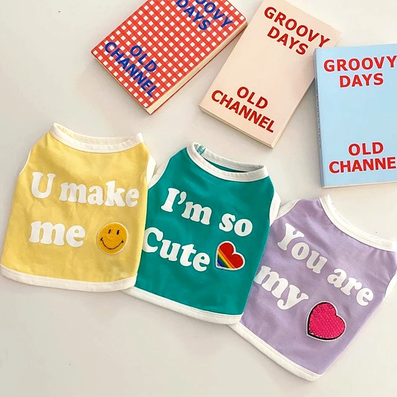 Милая летняя одежда для собак кошек свитер щенка дышащая жилетка тонкая нижняя