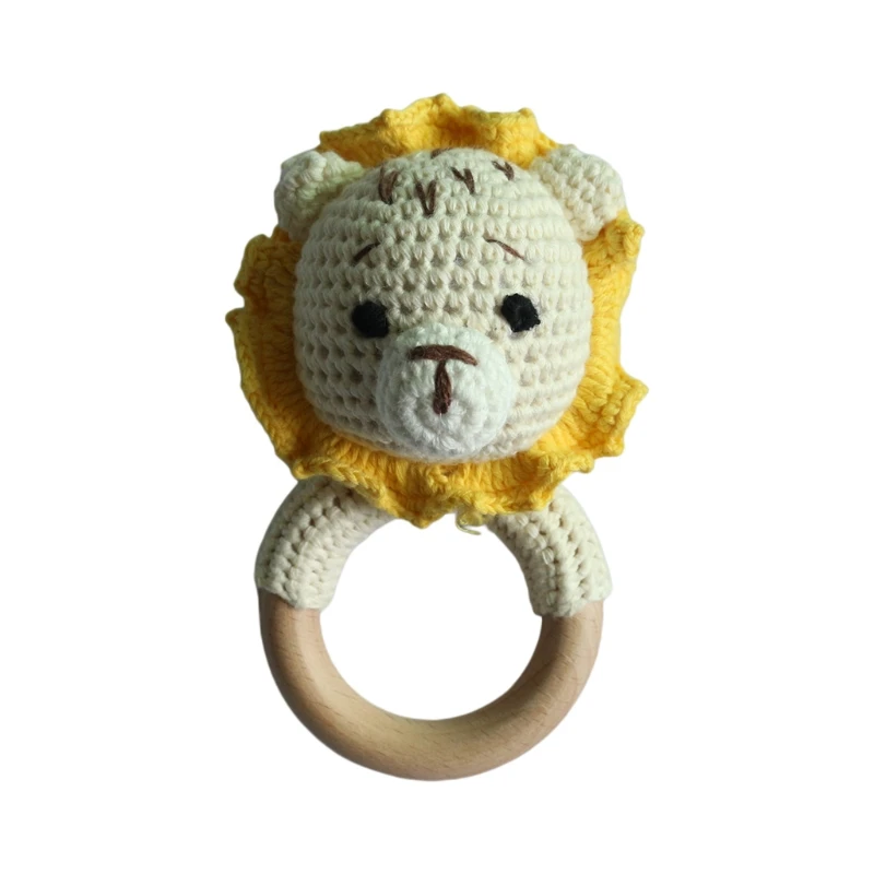 

Baby Pacifier Clip Chain Teething Bracelet Crochet Lion Soother Infants Rattle