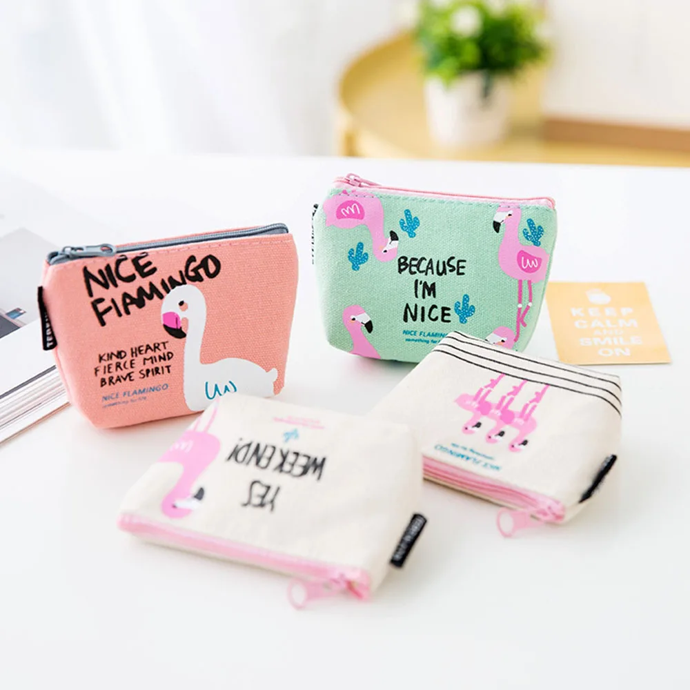 

Sweet Flamingo Coin Purses Women Wallets Cartoon Animal Card Holder Key Bag Money Bags for Girls Ladies Purse Kids Children