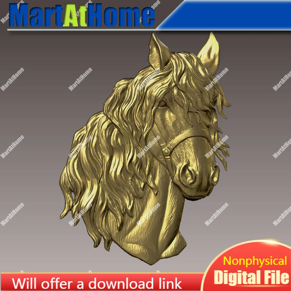 3D STL модель головы лошади для ЧПУ гравировки и печати рельеф поддержка ZBrush Artcam Aspire