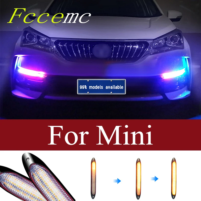 

2pcs LED DRL Daytime Running Lamp Headlight Strips For Mini Cooper One S JCW R55 R56 R58 R59 R60 F56 F60