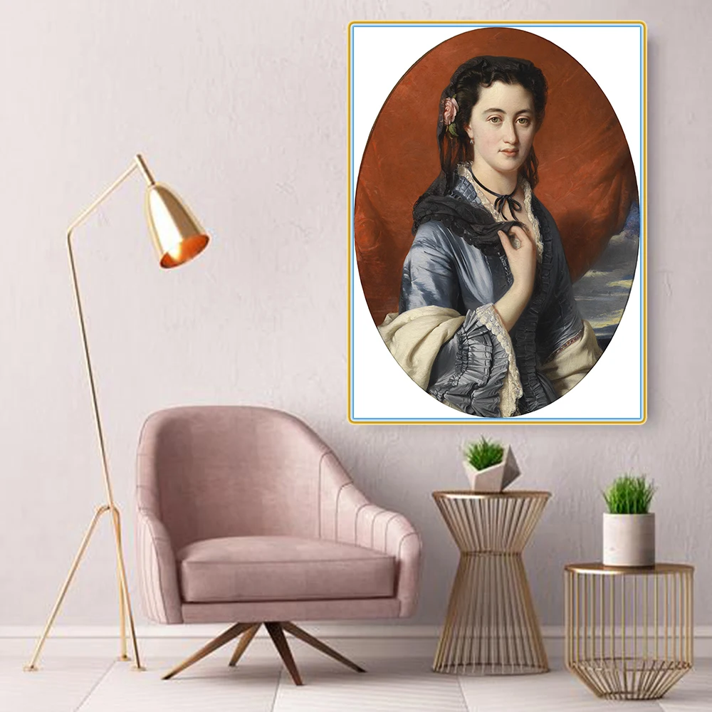 

Holover Canvas Oil Painting Winterhalter"Nataliya Countess Of Merenberg"Western Art Decor Decorative Posters Aesthetic Wall Art