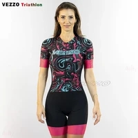 vezzo womens cycling clothing triathlon free shipping jumpsuit short summer camouflage set