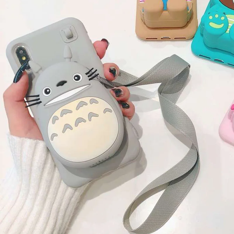 2 Мультфильм 3D мягкий кошелек шнур для наушников пакет Силиконовый чехол для iPhone X XS XR MAX 8 7 7Plus 6 6S Plus - Цвет: 2
