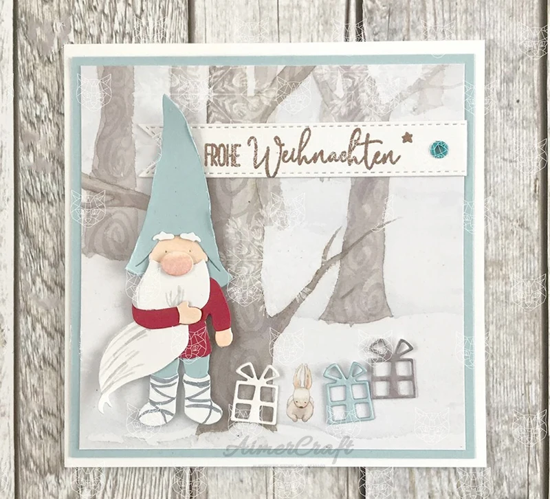 Рождественская металлическая режущая штампа эльфа трафарет для скрапбукинга